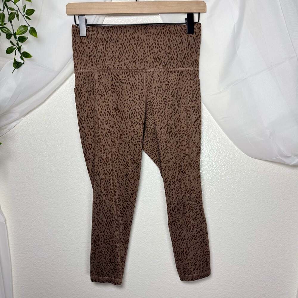 Athleta Salutation Stash Pocket II 7/8 Brown Leopard Cheetah Animal Leggings